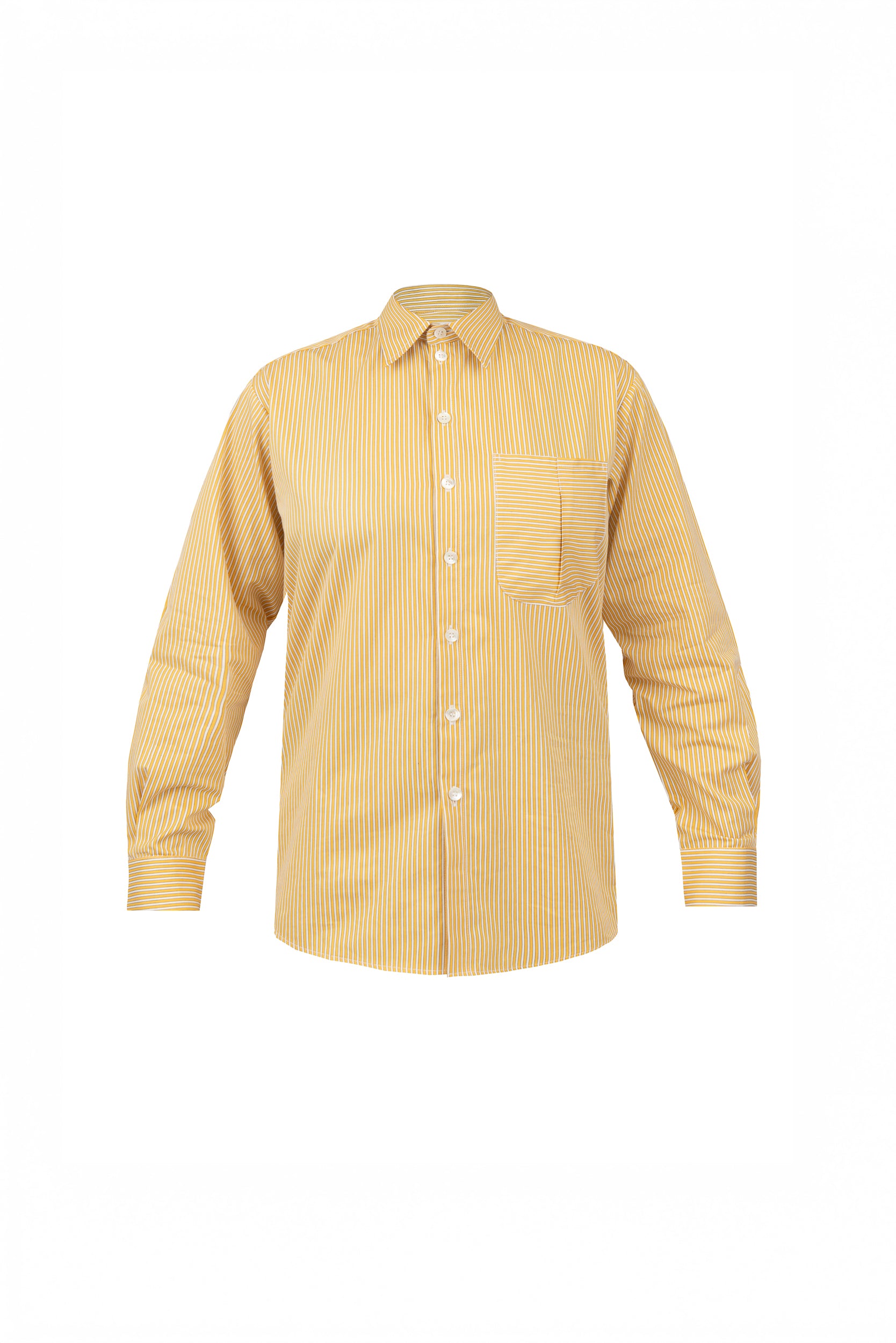 Lennon Collared Shirt in Marigold Stripe