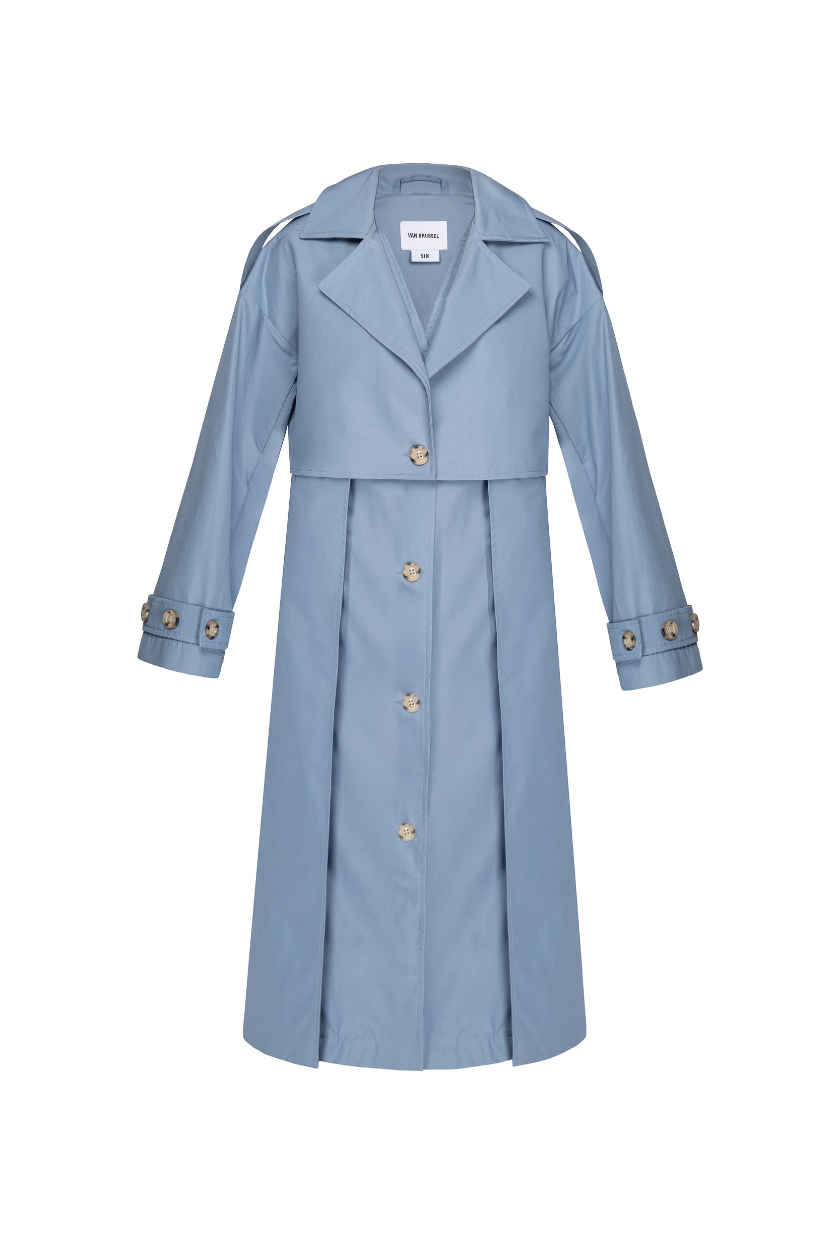 Aubrey Summer Trench in Dusty Blue