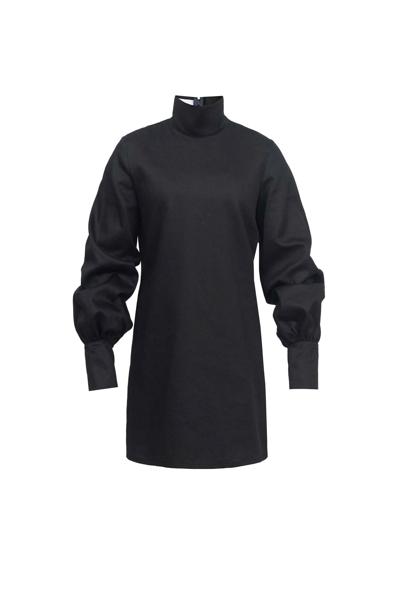 black dress with long bell sleeves Ember Bell Sleeve Dress