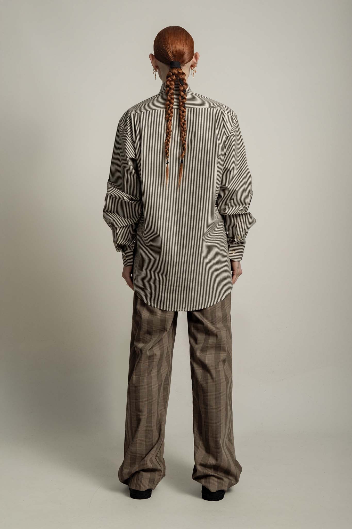Lennon Collared Shirt in Licorice Stripe