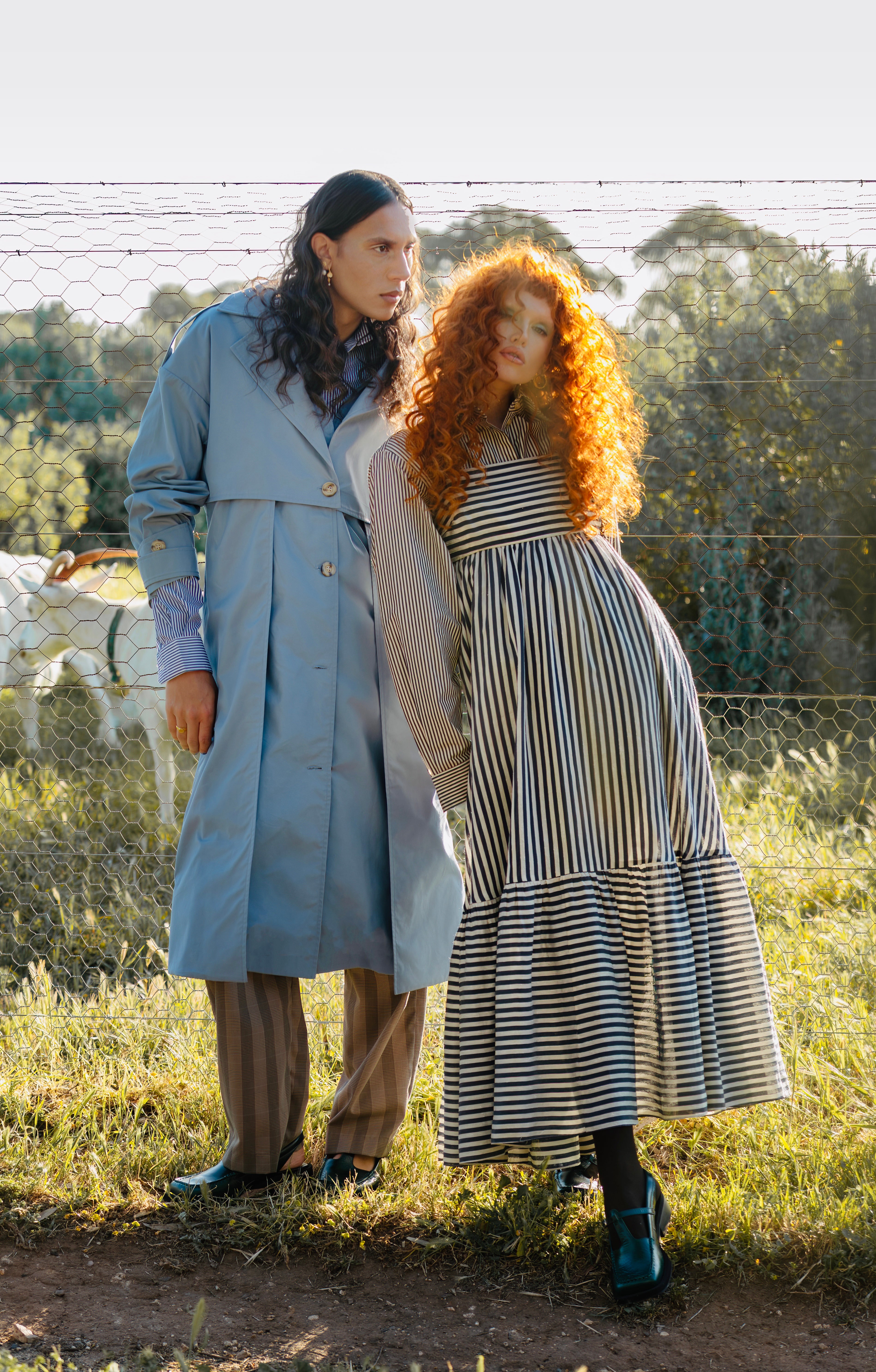 Aubrey Summer Trench in Dusty Blue