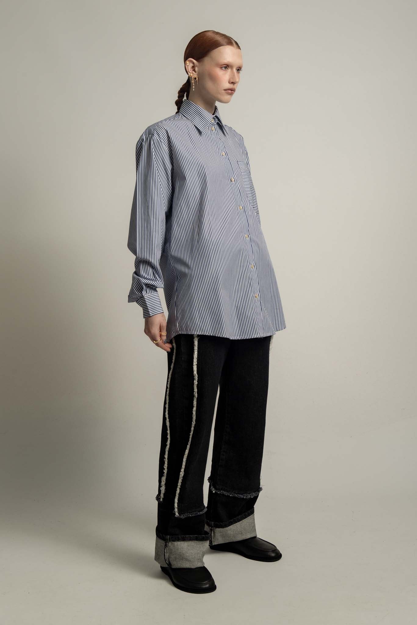 Lennon Collared Shirt in Sailor Blue