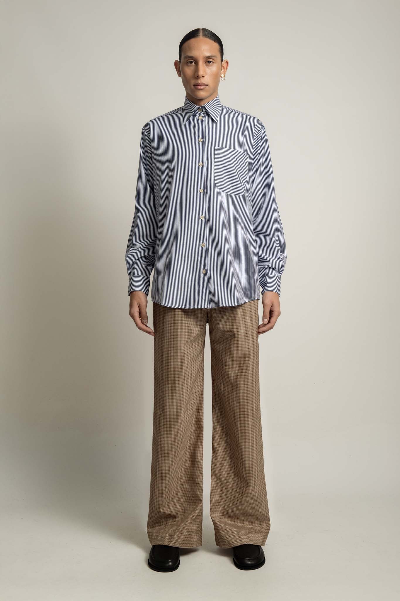 Lennon Collared Shirt in Sailor Blue