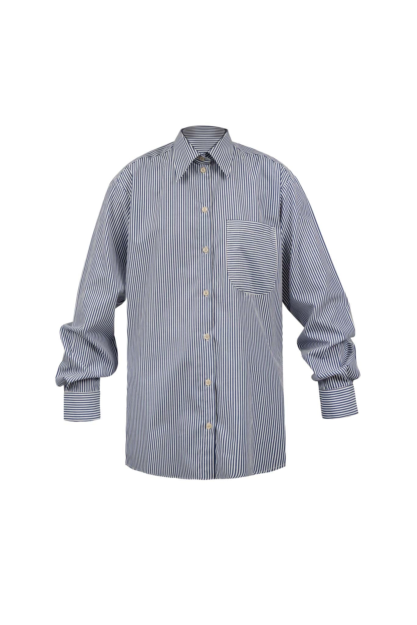 Lennon Collared Shirt in Sailor Blue