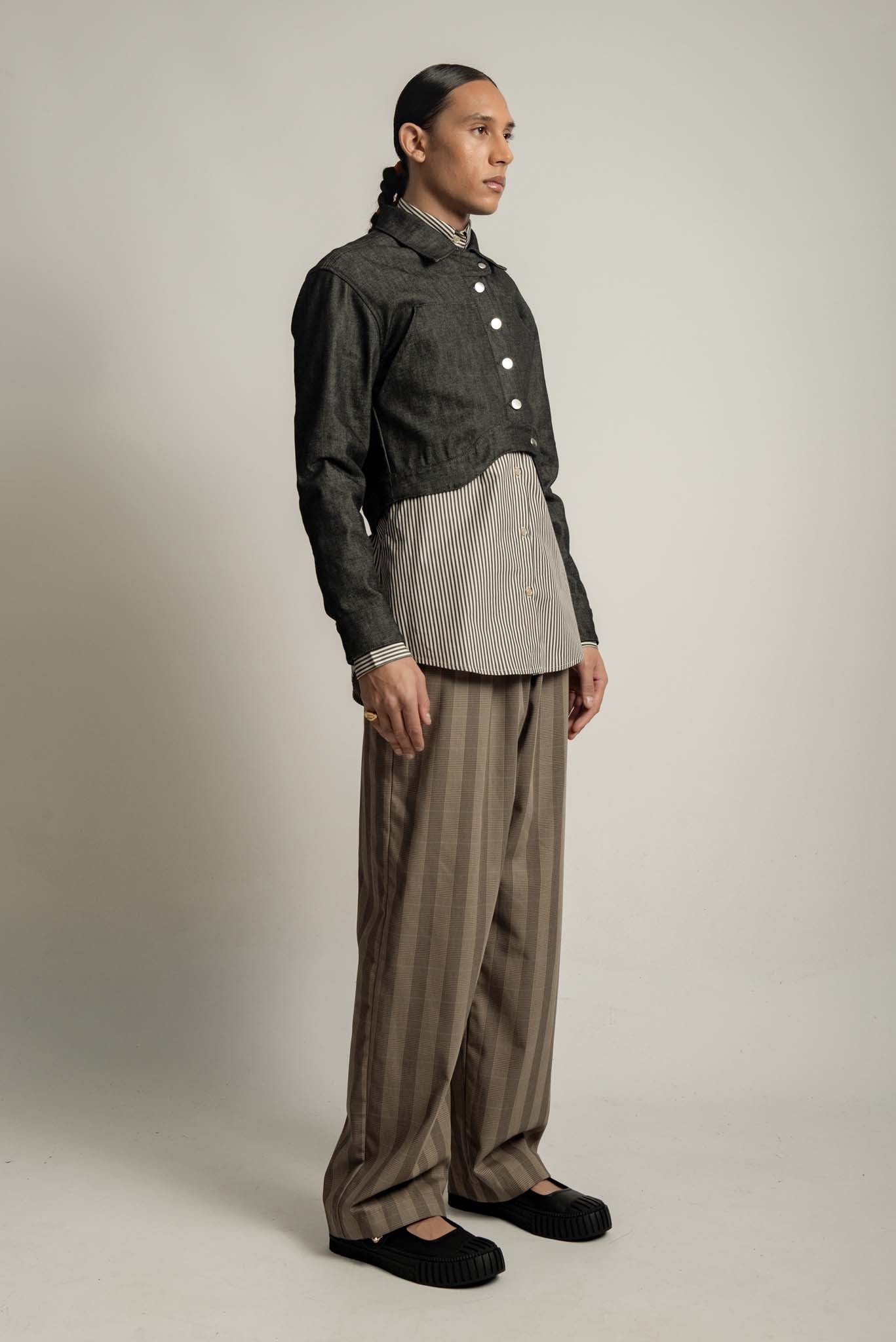Soren Elasticated Waist Trouser in Prince of Wales Check
