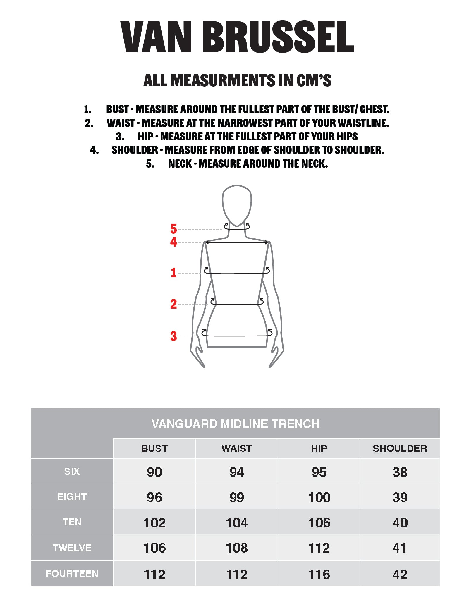 Vanguard Midline Trench SECONDS SIZE 14