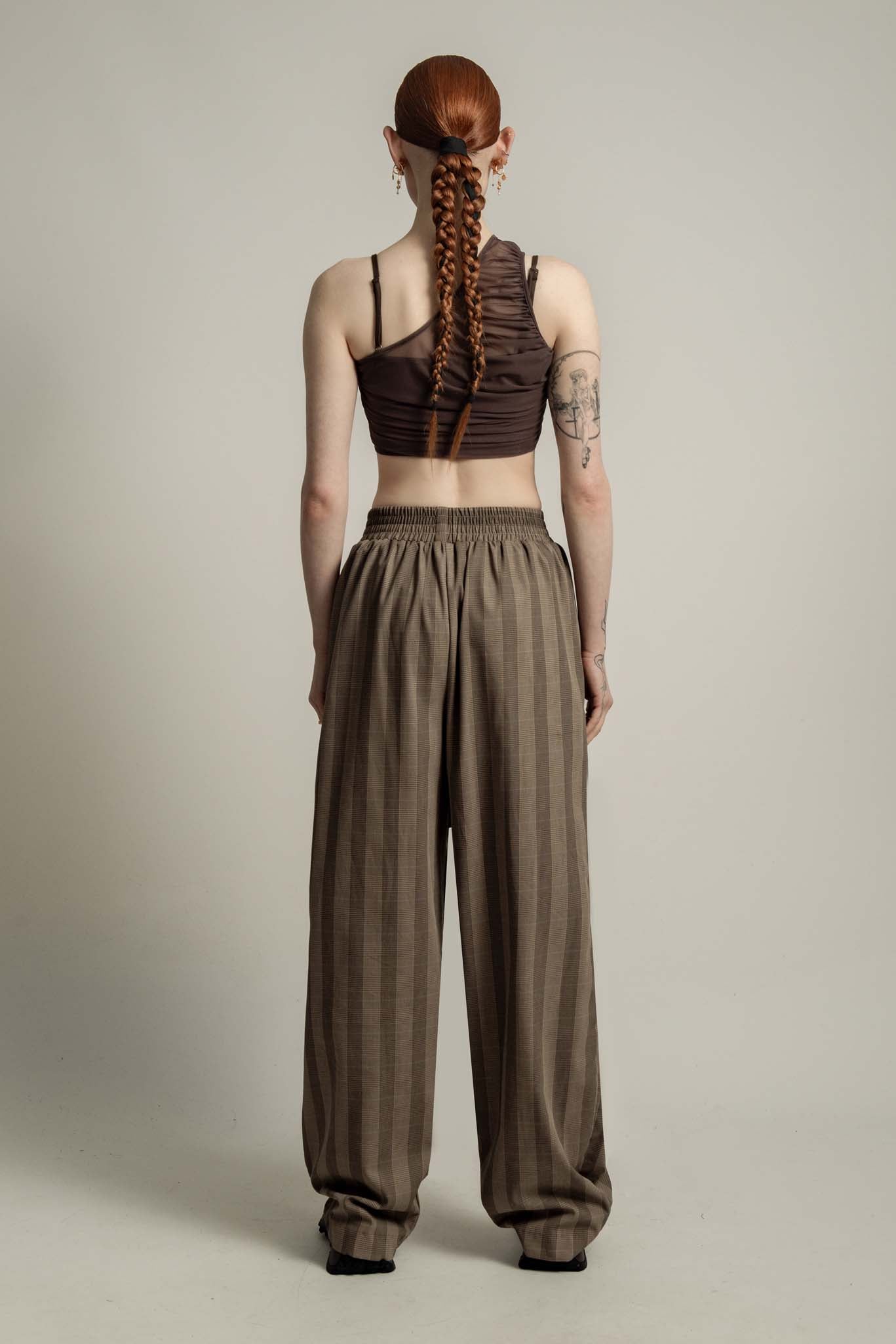 Soren Elasticated Waist Trouser in Prince of Wales Check